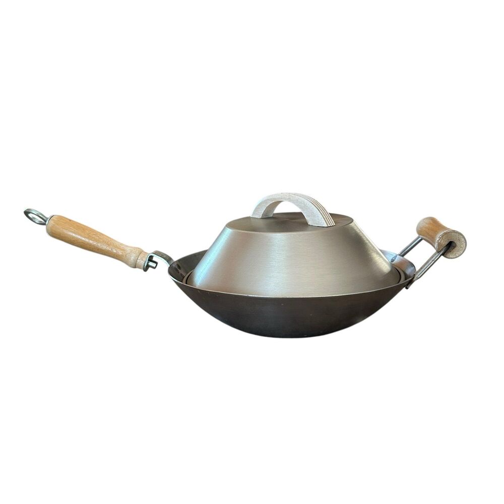 Vintage ALS Metal Spinning Co. Wok with Lid